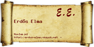 Erdős Elma névjegykártya